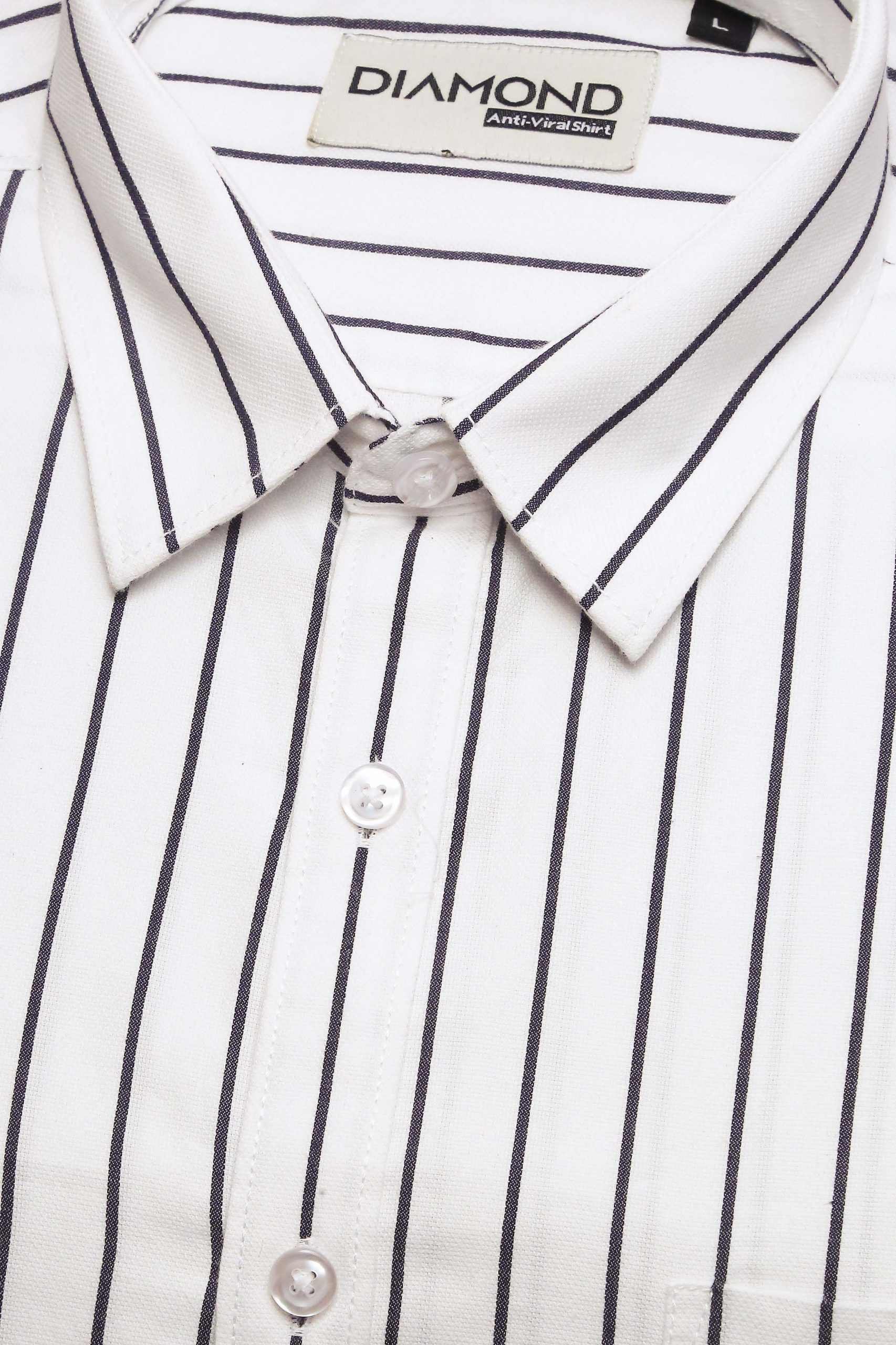 Diamond Brand Long Sleeve Shirt – Black Bold Stripes Slim Fit | Volta ...